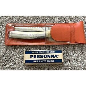 Vintage H & H Co Hair Shaper Razor Stainless Steel Straight Razor Personna Blade